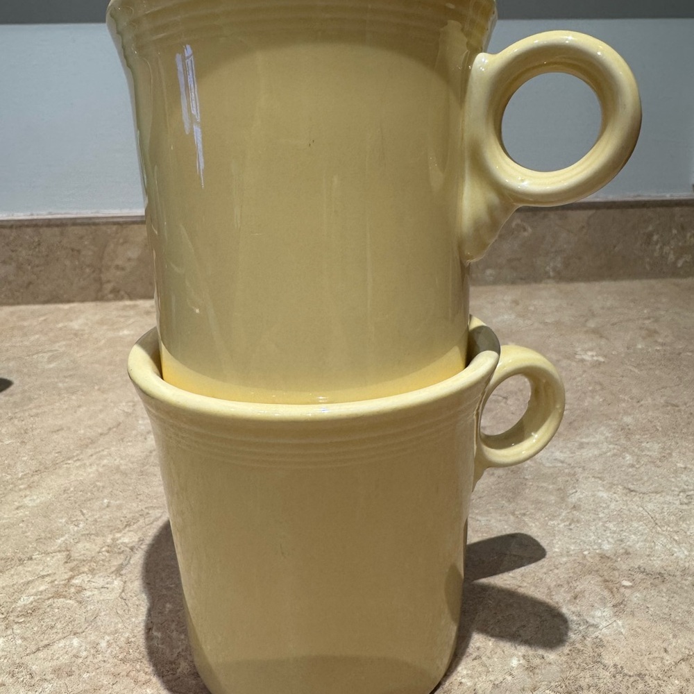 Fiesta Yellow Ceramic Coffee Mugs